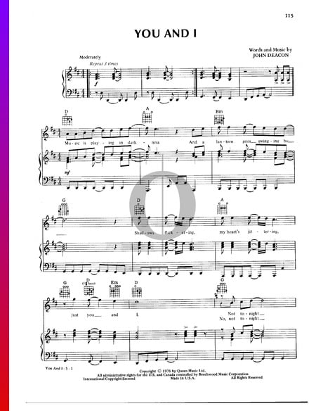 You And I Musik-Noten