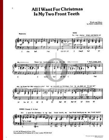 All I Want For Christmas (Is My Two Front Teeth) Sheet Music