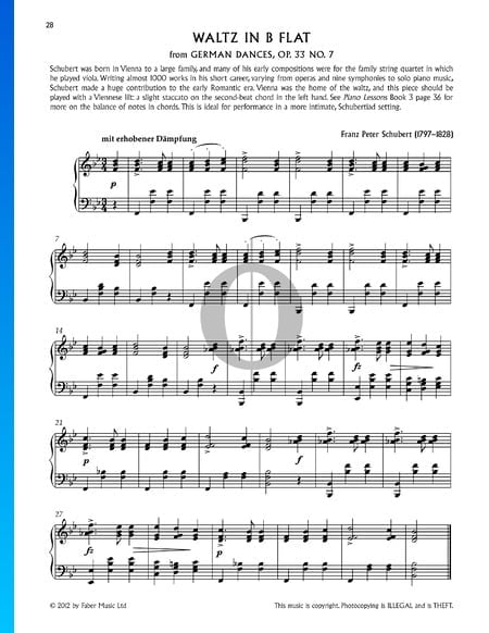 Valse en Si bémol Majeur, Op. 33, No. 7 Partition