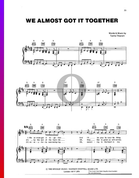 We Almost Got It Together Musik-Noten