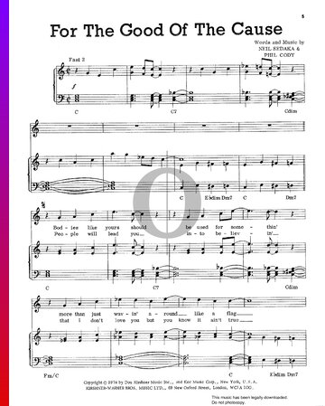 For The Good Of The Cause Sheet Music