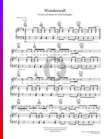 Wonderwall Sheet Music