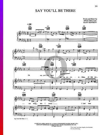 Say You'll Be There Sheet Music