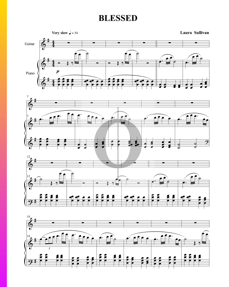 Blessed Sheet Music (Piano, Guitar) - OKTAV