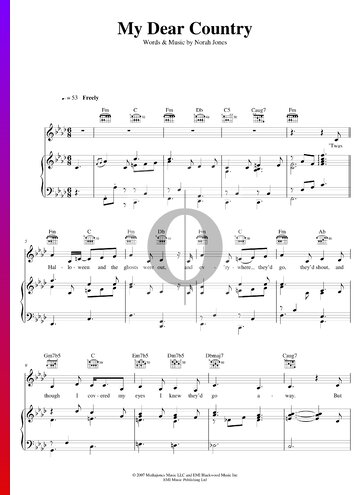My Dear Country Partitura