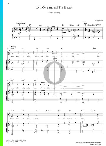Let Me Sing And I'm Happy Sheet Music