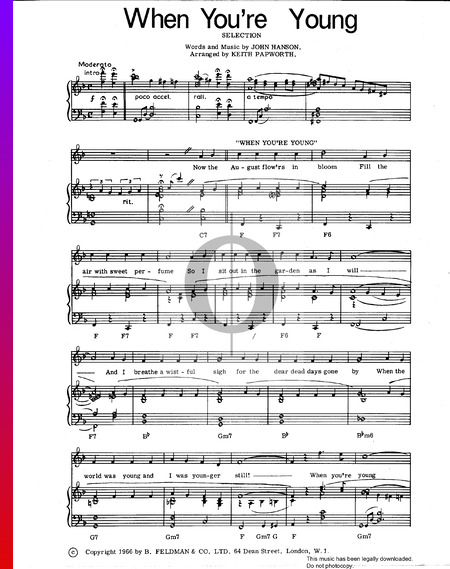 When You're Young Musik-Noten