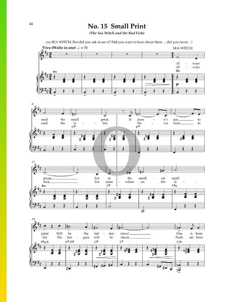 Small Print Sheet Music