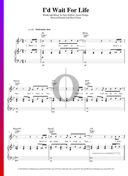 I'd Wait For Life Musik-Noten