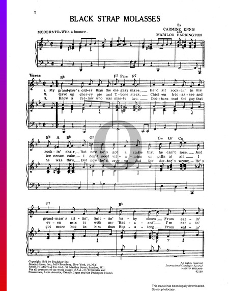 Black Strap Molasses Sheet Music