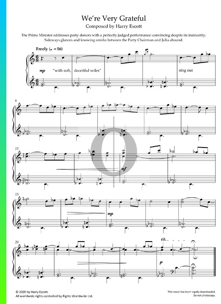We're Very Grateful Musik-Noten