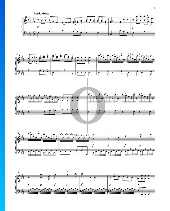 Sonata En Mi Bemol Mayor Woo N Rond Vivace Ludwig Van Beethoven Partituras De