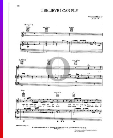 I Believe I Can Fly Sheet Music