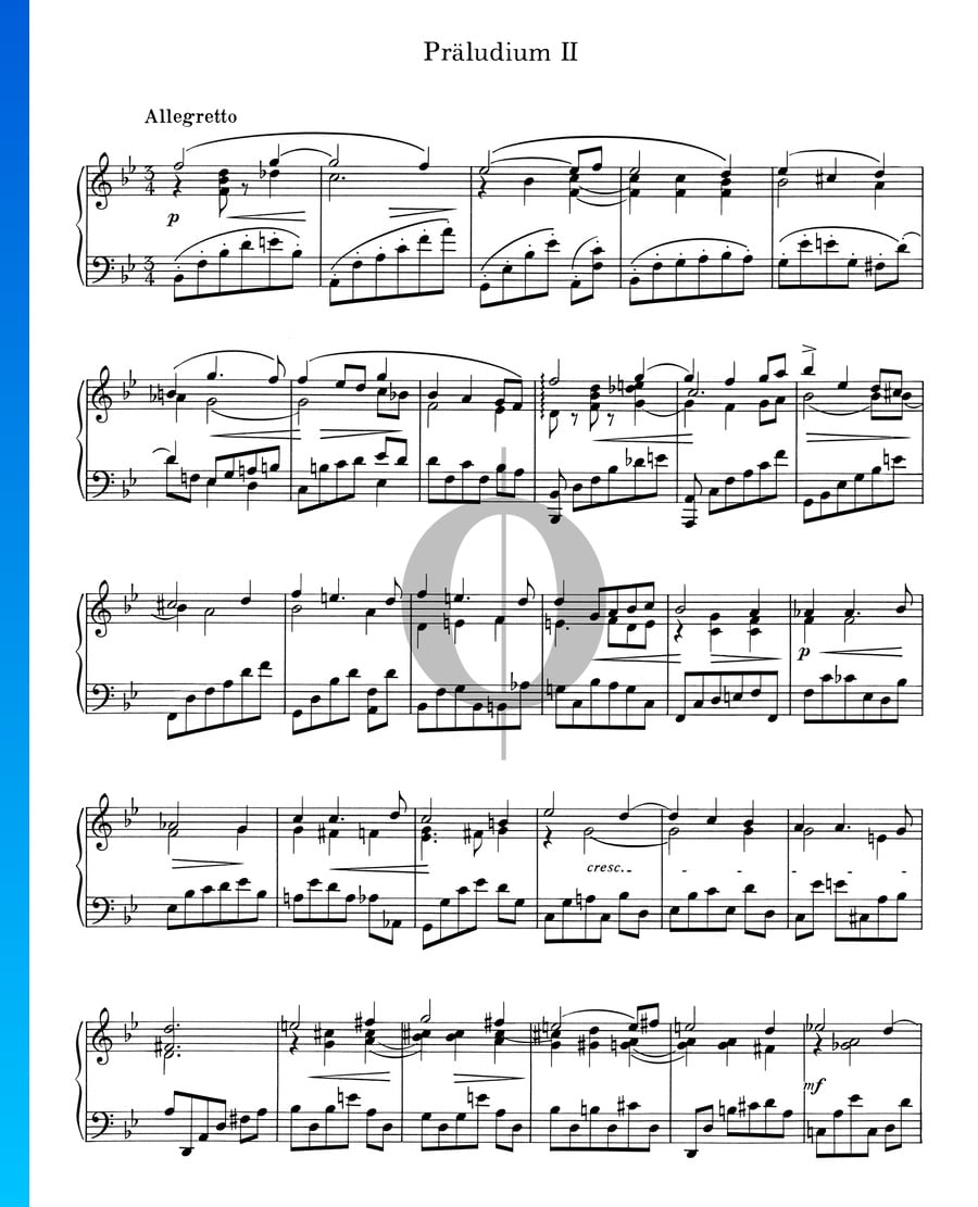 Prelude In B-flat Major No. 2, Op. 16 (Clara Schumann) Piano Sheet ...