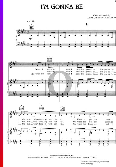 I'm Gonna Be (500 Miles) Sheet Music