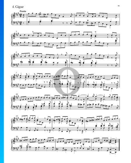 Suite Nr. 5 fis-Moll, HWV 431: 4. Gigue Musik-Noten