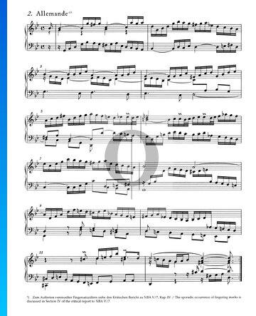 Englische Suite Nr. 3 g-Moll, BWV 808: 2. Allemande Musik-Noten