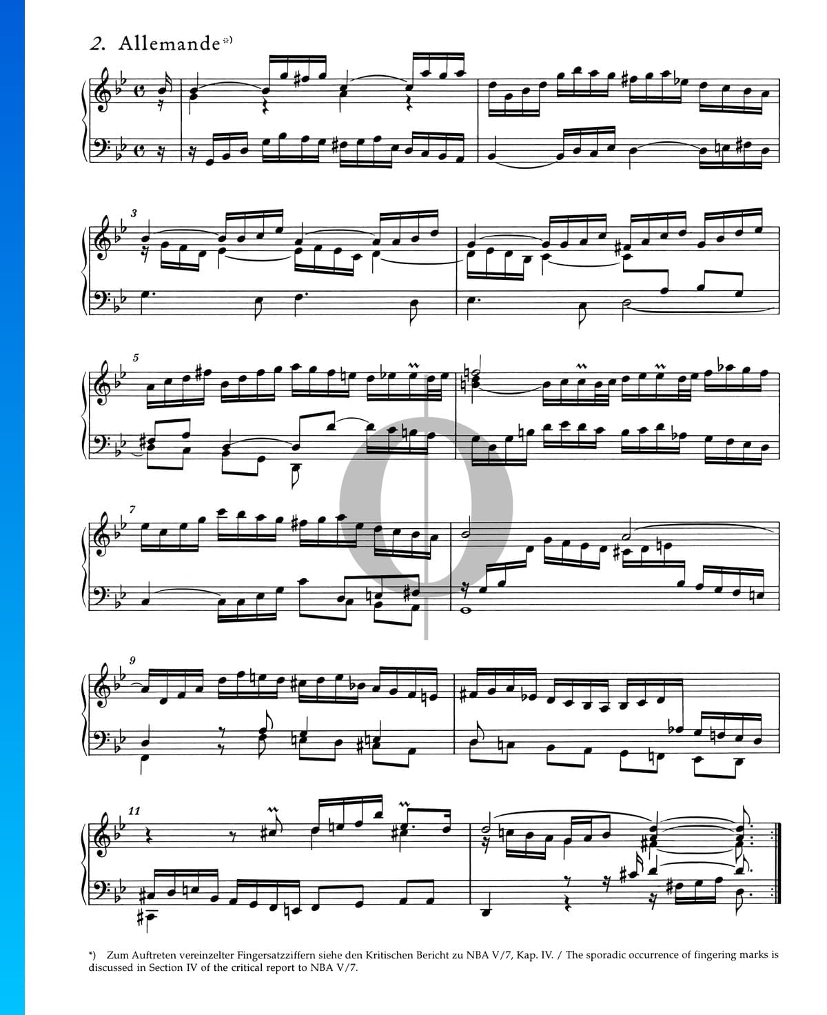 English Suite No. 3 G Minor, BWV 808: 2. Allemande Sheet Music (Piano ...