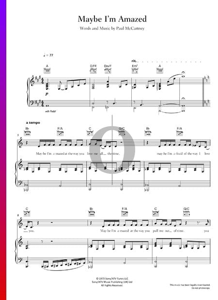 Maybe I'm Amazed Musik-Noten