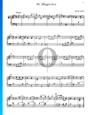 Partition Allegro en Mi mineur, No. 45