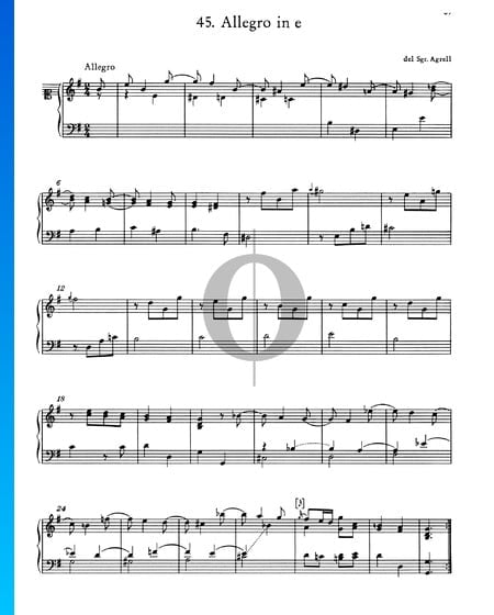 Allegro in E Minor, No. 45 Sheet Music