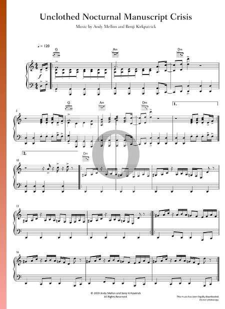 Unclothed Nocturnal Manuscript Crisis Musik-Noten