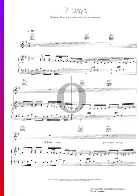 7 Days Sheet Music