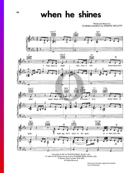When He Shines Musik-Noten