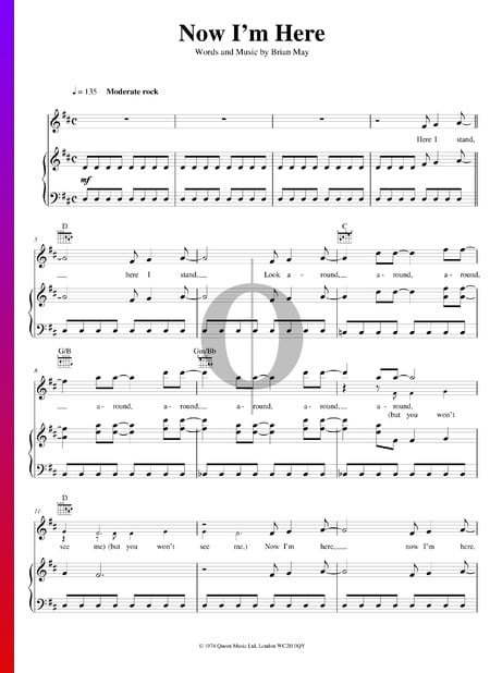 Now I'm Here Musik-Noten