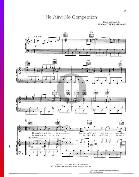 He Ain't No Competition Sheet Music