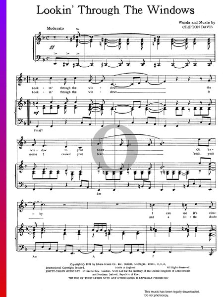 Lookin' Through The Windows Sheet Music
