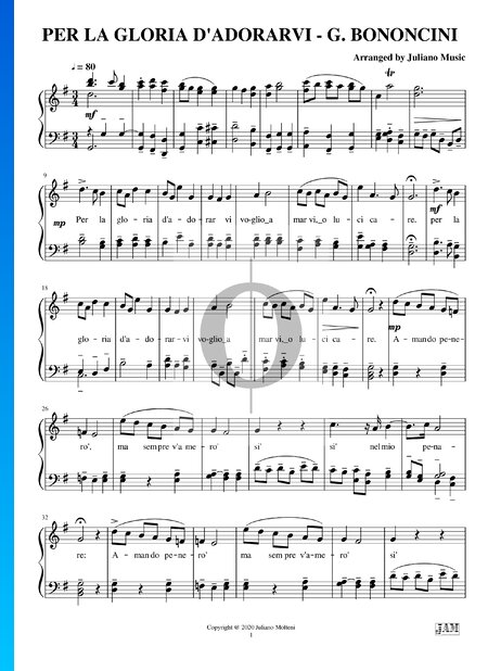 Per La Gloria D'Adorarvi Musik-Noten