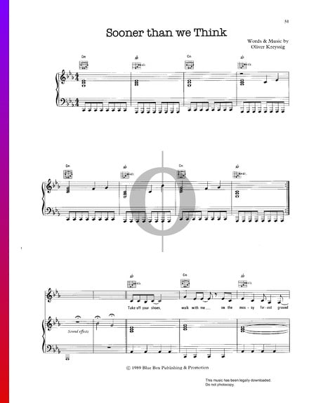 Sooner Than We Think Sheet Music