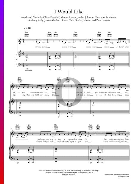 I Would Like Sheet Music