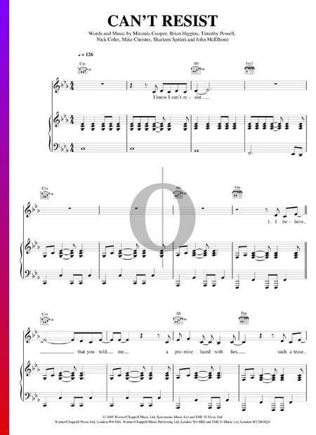 Can't Resist Musik-Noten