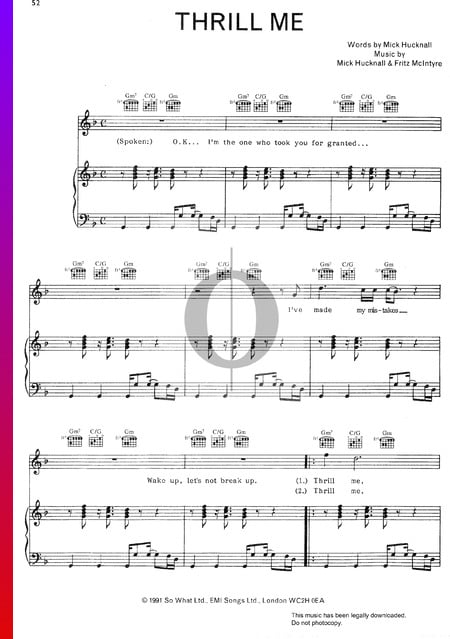 Thrill Me Musik-Noten
