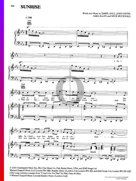 Sunrise Sheet Music