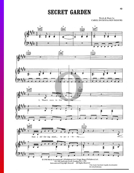 Secret Garden Sheet Music