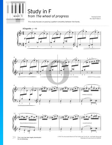 Study in F Major, Op. 74 No. 2 Partitura