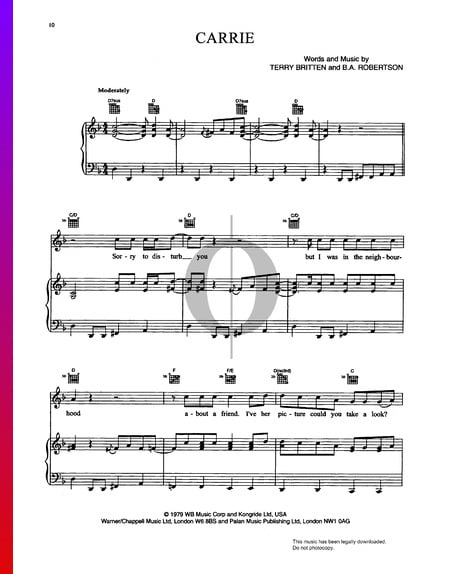Carrie Musik-Noten