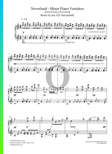 Neverland - Minor Piano Variation Partitura