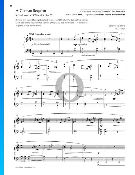 A German Requiem, Op. 45: 2. Denn alles Fleisch, es ist wie Gras Sheet Music