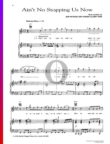 Ain't No Stoppin' Us Now Sheet Music