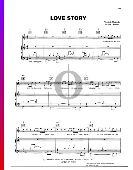 Love Story Musik-Noten