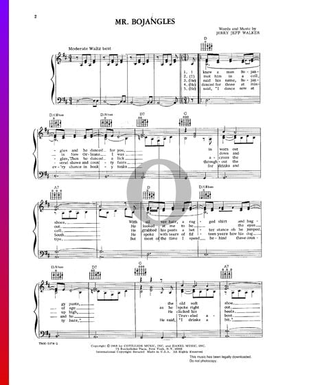 Mr Bojangles Partitura