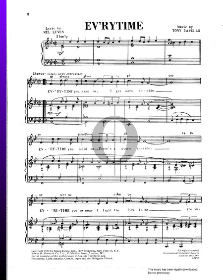 Ev'rytime Sheet Music