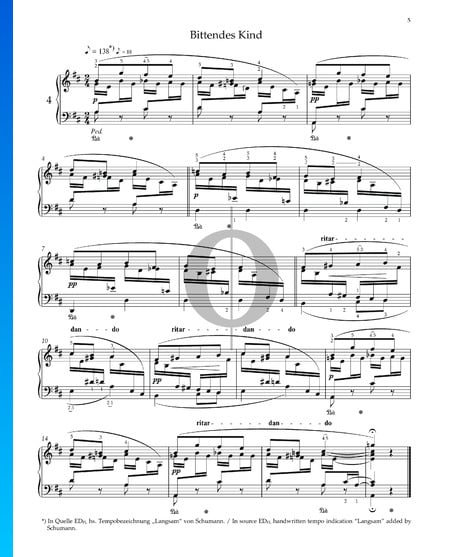 Escenas infantiles, Op. 15 n.º 4: El niño mimado Partitura