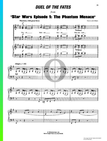 Duel Of The Fates Sheet Music