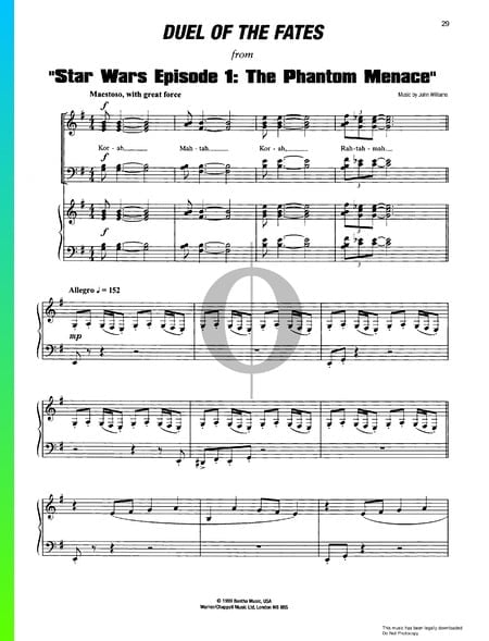 Duel Of The Fates Sheet Music