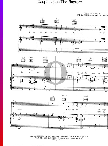 Caught Up In The Rapture Sheet Music